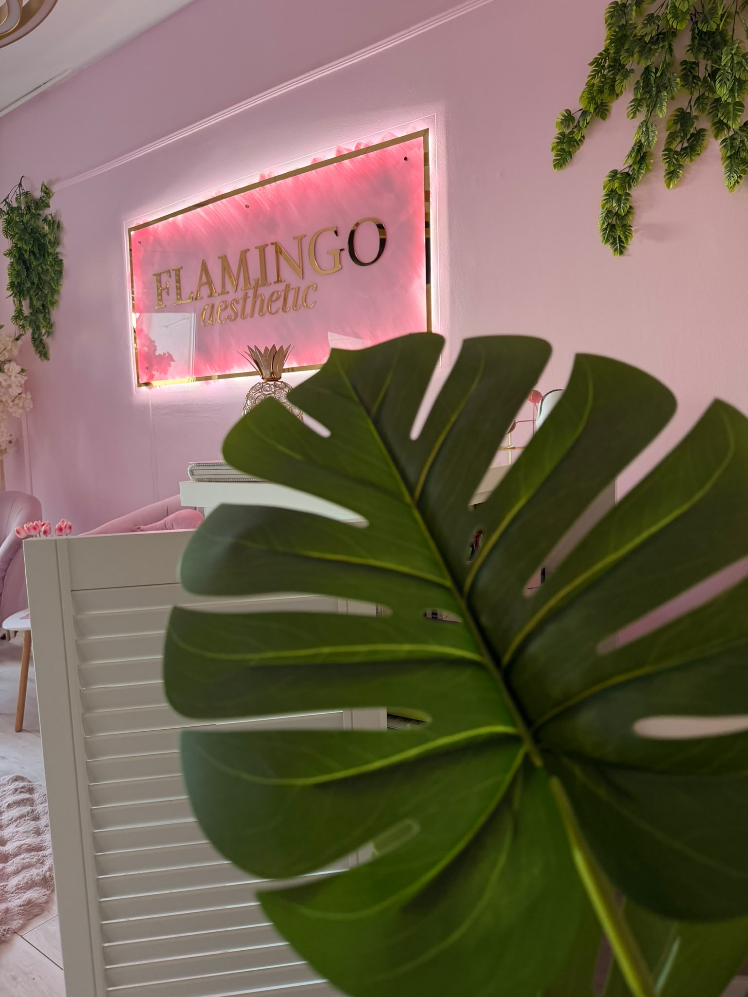 Flamingo Aesthetic - neonski znak u ordinaciji